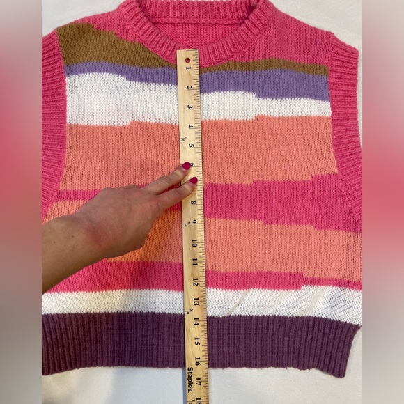 SHEIN Multicolor Knit Sweater Vest - Size Large - Picture 2 of 8